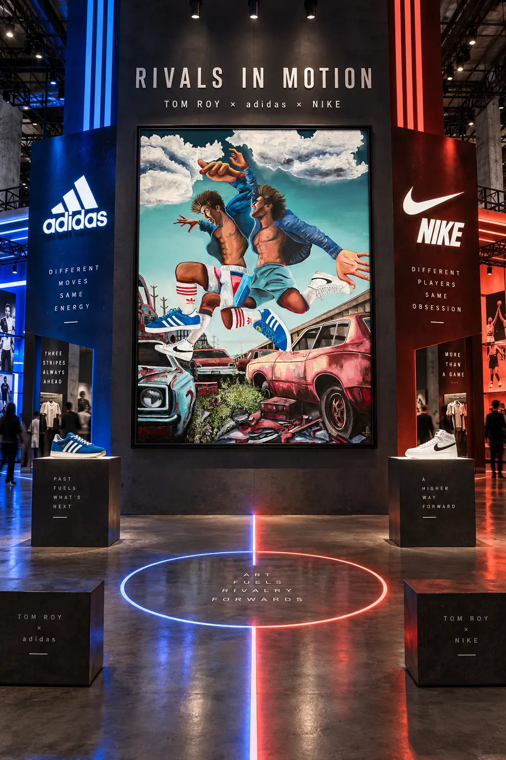 Concepto de colaboración artística de Tom Roy con Adidas y Nike