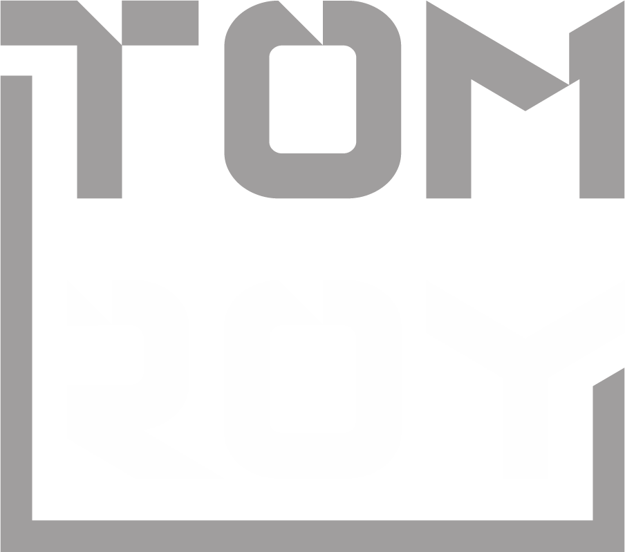Logo Tom Roy blanco y gris 150ppp